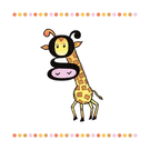 Girafe colorée avec des motifs ludiques